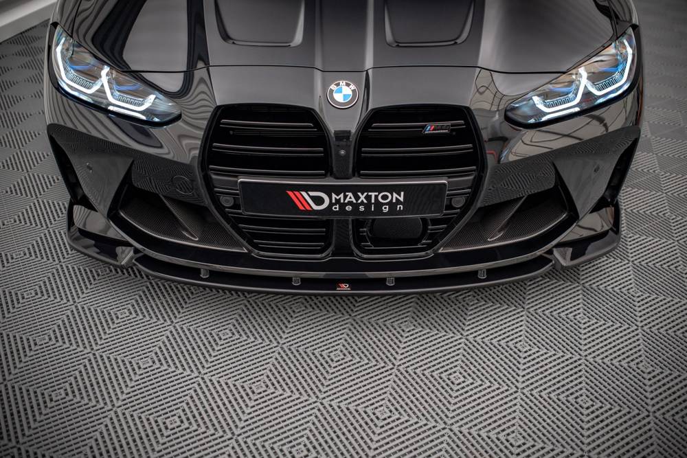 Voorspoiler V.3 BMW M4 G82 / M3 G80 / G81 Maxton Glans Zwart