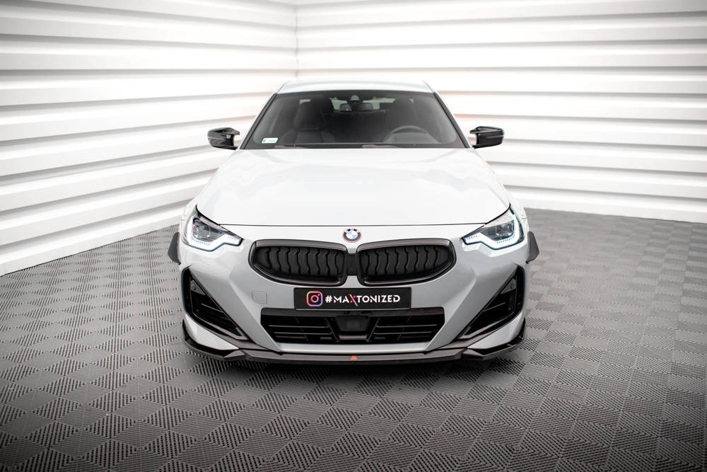 Voorspoiler V.1 BMW 2 Serie G42 Coupe M Pakket & M240i Maxton Glans Zwart