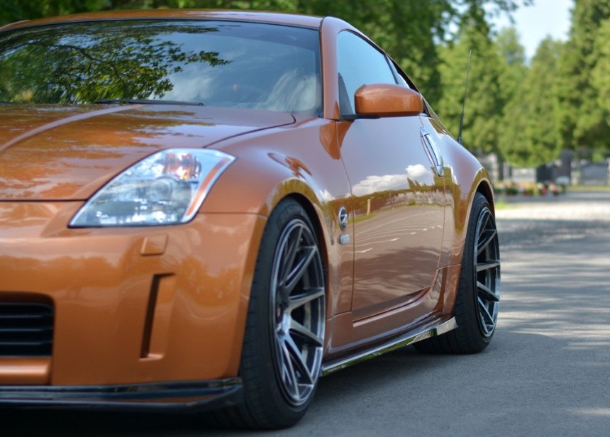 Zijskirts Nissan 350Z Maxton Design glans zwart