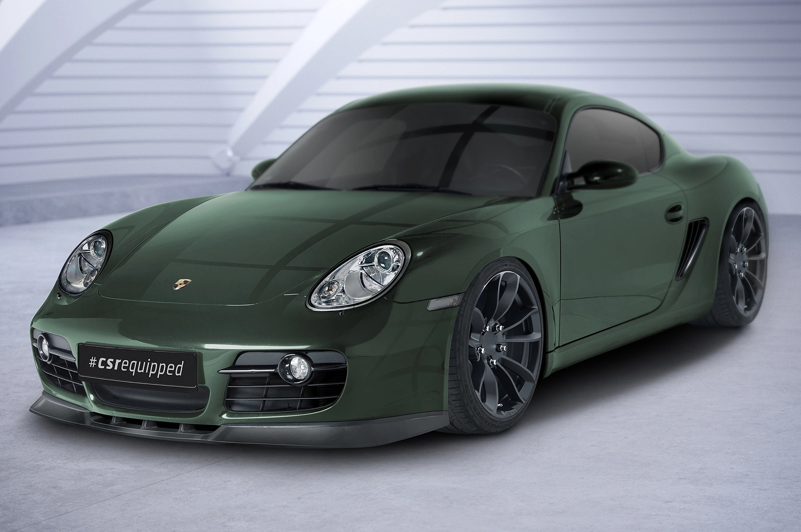 Voorspoiler Porsche 987c Cayman 2005-2009 (voor Facelift) Glans Zwart – CSR