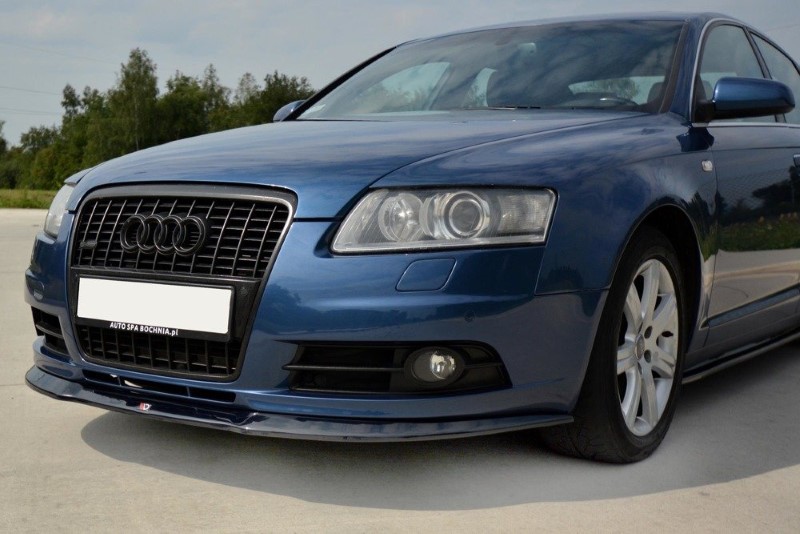 Voorspoiler Audi A6 S-Line C6 Glanzend Zwart