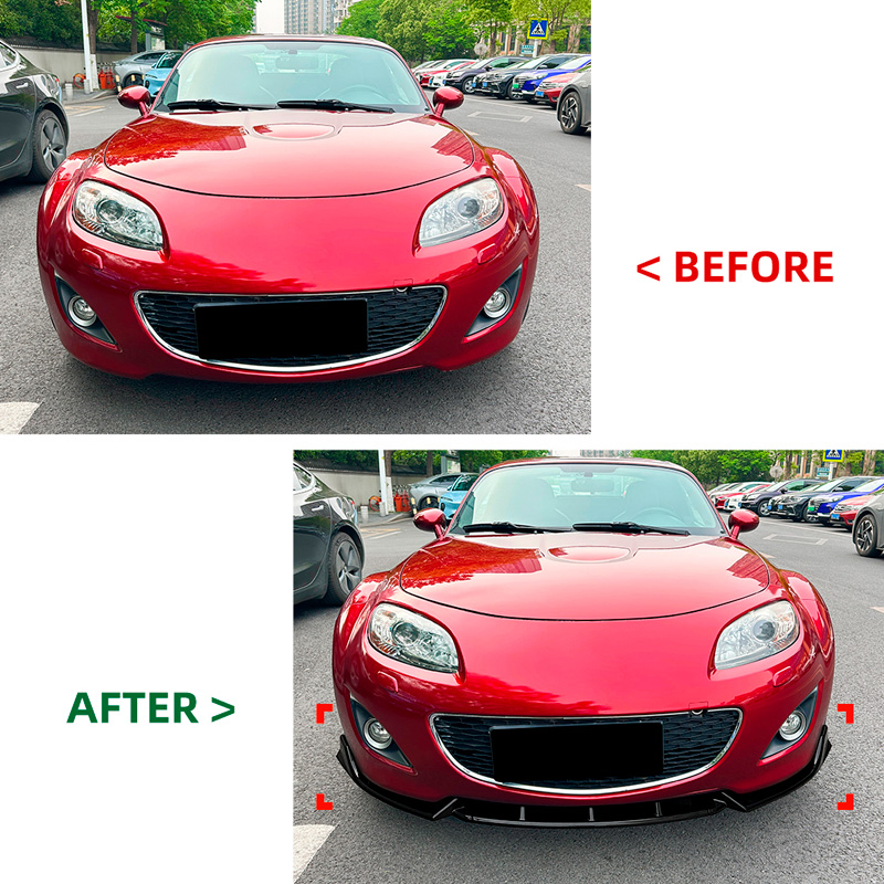 Voorspoilerlip  Mazda MX-5 (NC) Facelift 2009-2015 (Glanzend Zwart ABS)