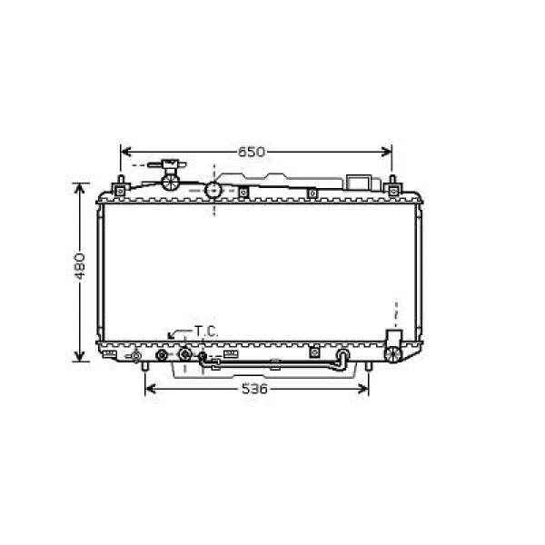 Radiator TOYOTA RAV 4 00-03 375x738x16 2.0I 16V +/-AC