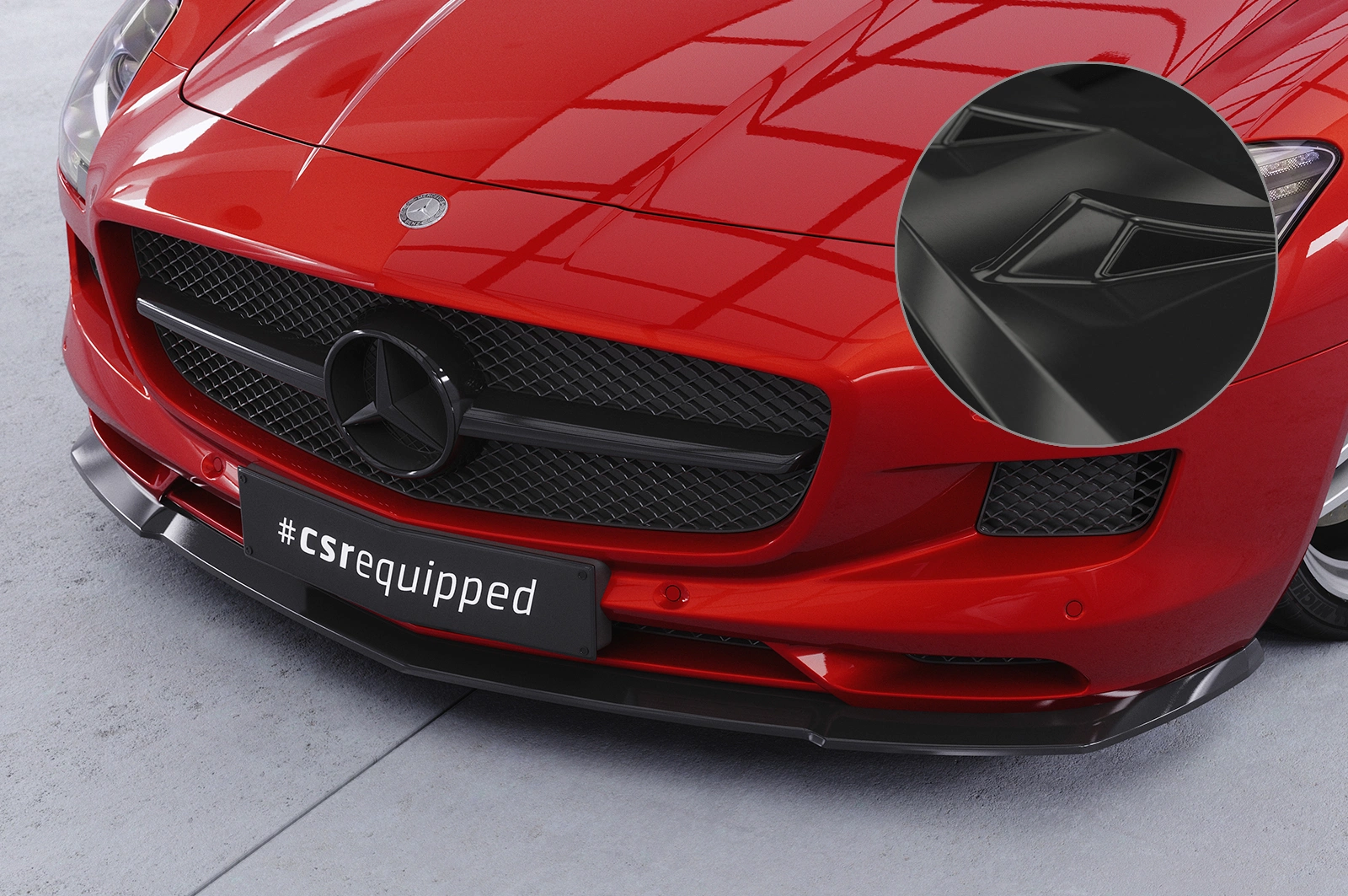 Voorspoiler Mercedes-Benz SLS AMG (197) glans zwart – 2009–06/2014