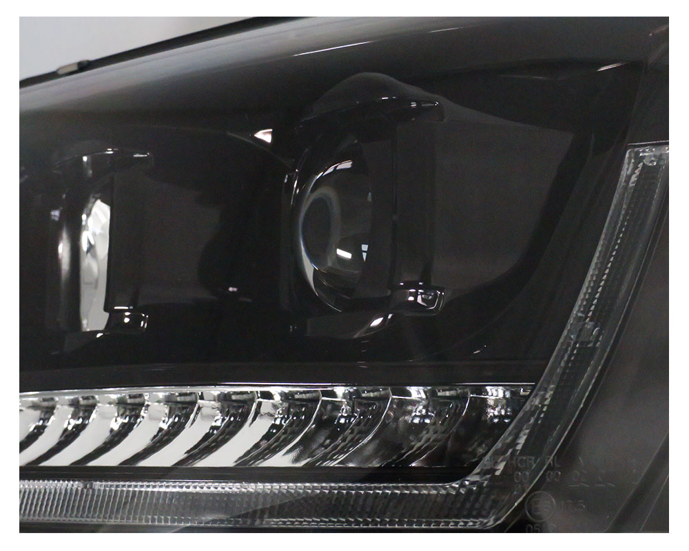 Headlights VW T5 09-.. Devil Eyes Dlite LED Piano-black