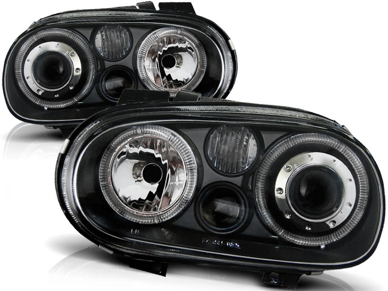 Faros VW Golf IV Angel Eyes negro