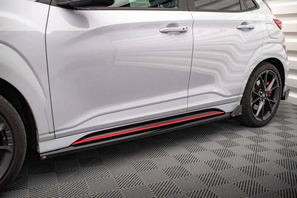 Zijskirts V.1 met Canards Hyundai Kona N Maxton Glans Zwart