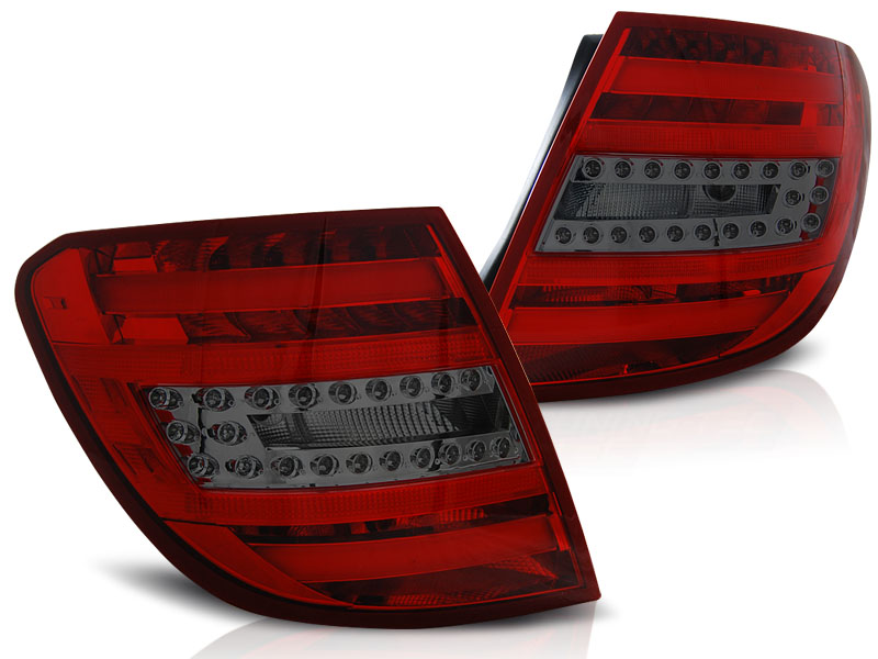 Taillights LED Mercedes Benz C W204 06-10 red/smoke