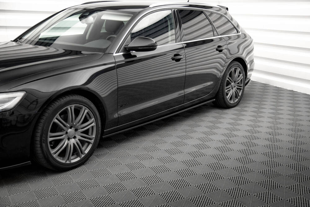 Zijskirts Audi A6 Avant C7 Maxton Glans Zwart