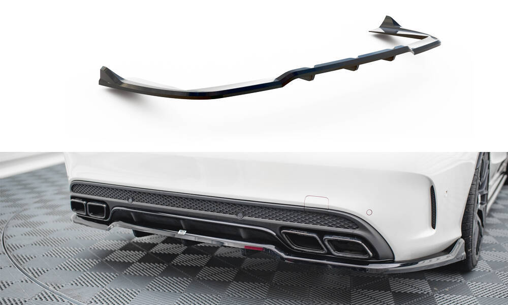Diffusor Mercedes C63 AMG W205 S205 Maxton Glans Zwart