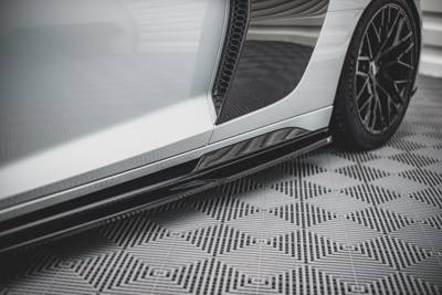 Zijskirts V.1 Audi R8 Facelift  2018 - 2021 Maxton Glans Zwart