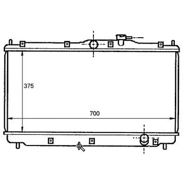Radiator HONDA PRELUDE 94-95 375x700 2.3I -AC