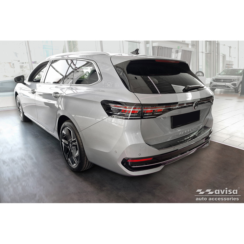 Zwart RVS Achterbumperprotector  Volkswagen Passat Variant (CJ5) 2023- 'Ribs'