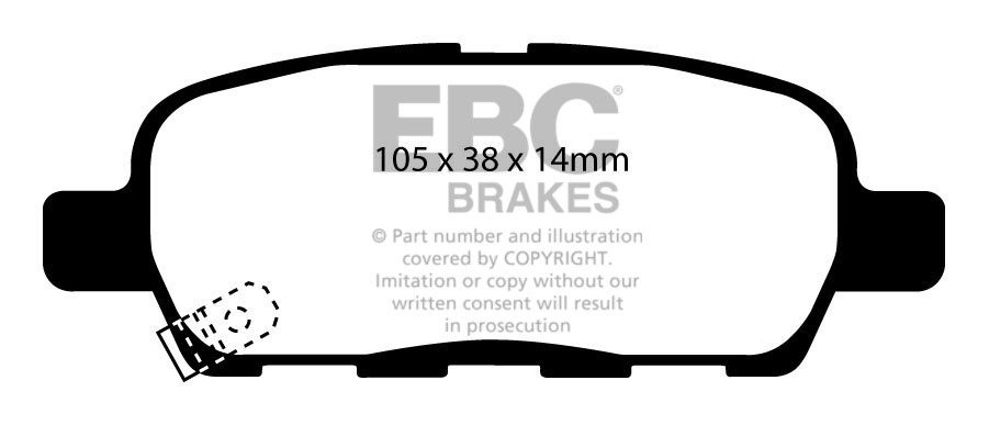 EBC Brakes INFINITI FX35 3.5 2003-2005 Remblokken achterzijde ye