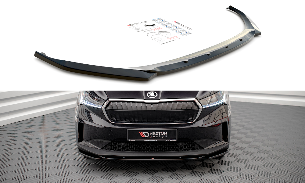Voorspoiler V.3 Skoda Enyaq IV Maxton Glans Zwart