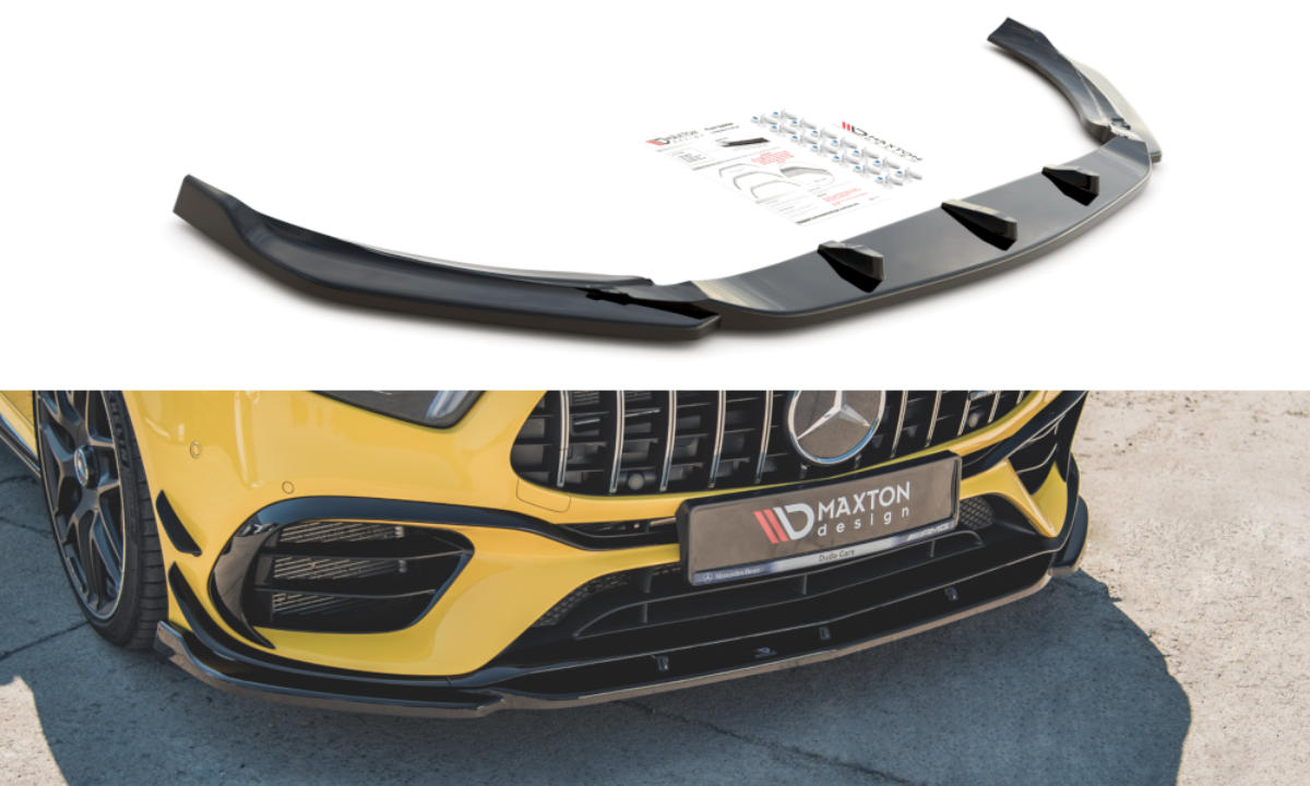 Voorspoiler  Mercedes A Klasse W177 A45 S AMG Glans Zwart Maxton