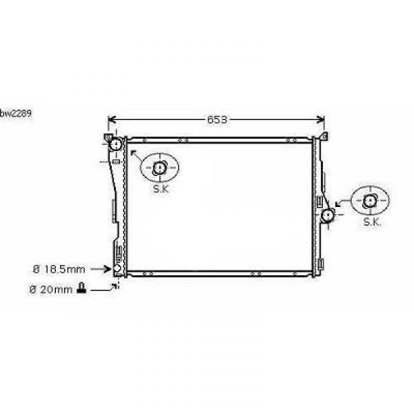 Radiator BMW X3 04->> 580x495x30mm 141/150/170 KW