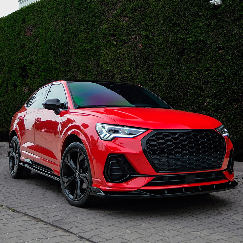 Oneway Voorspoilerlip  Audi Q3 (F3B) S-Line & Q3 Sportback (F3N) S-Line 2019-2025 excl. RSQ3 - Glanzend zwart
