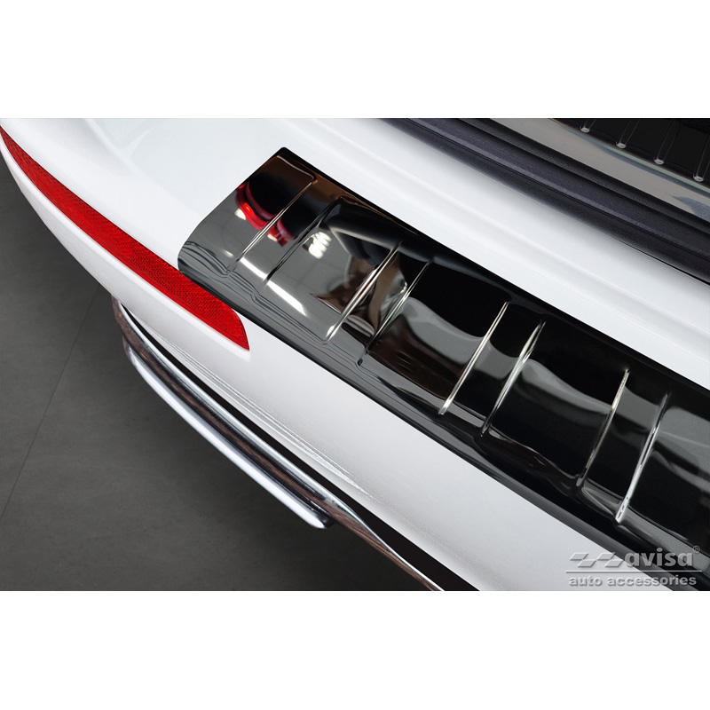 Zwart-Chroom RVS Achterbumperprotector  Mercedes E-Klasse Estate S213 2016- (incl. E53 AMG) 'Ribs'