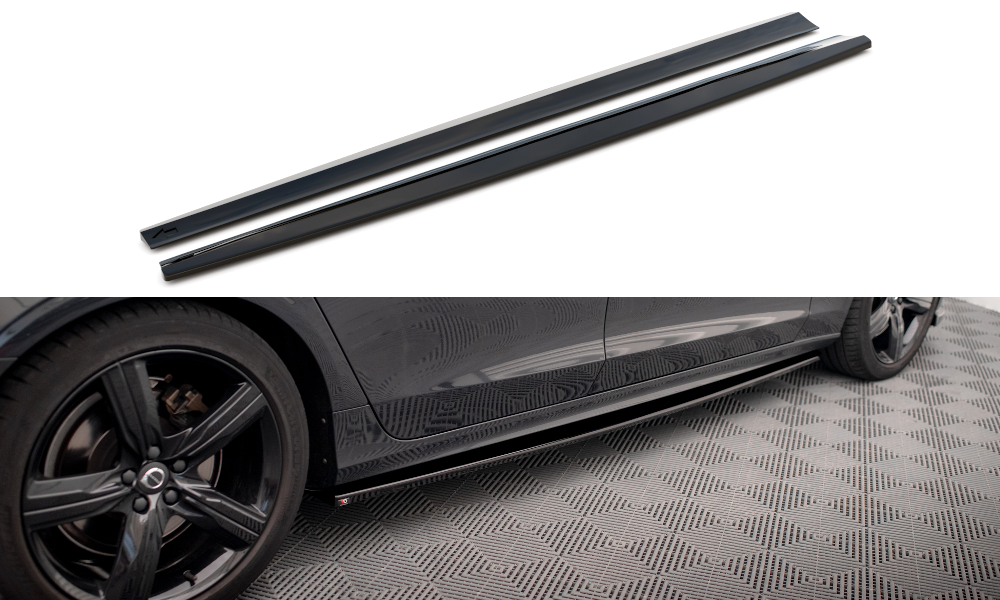 Zijskirts Volvo V90 R-Design 2016 - 2020 Maxton Glans Zwart