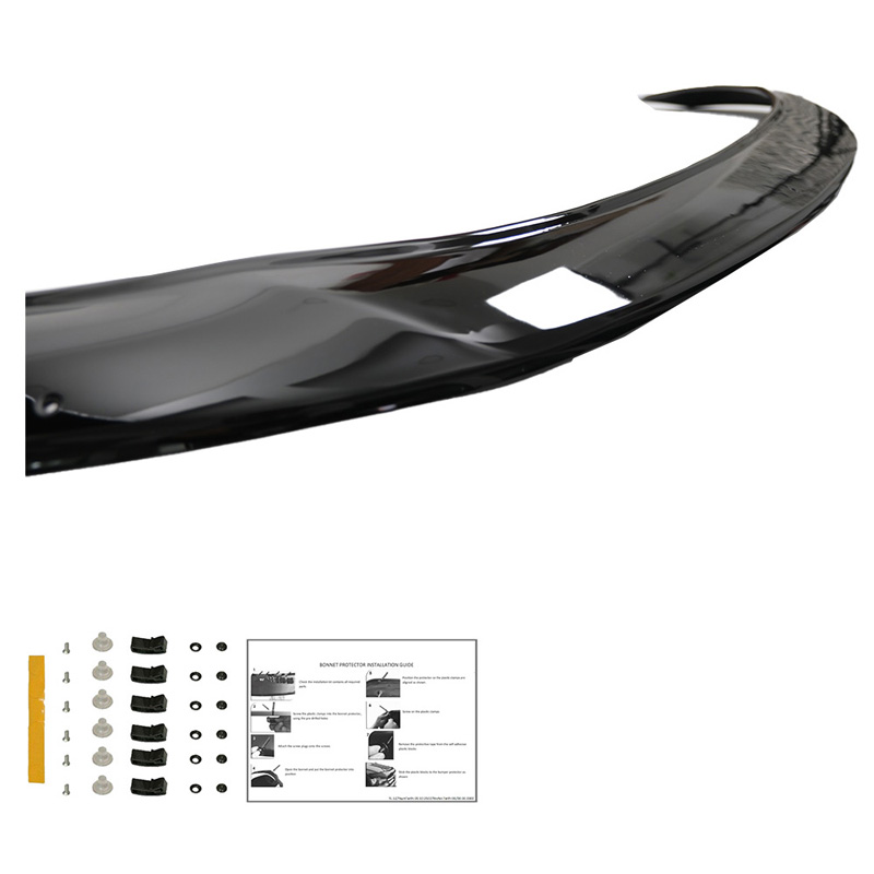 Motorkapbeschermer (steenslagcover)  Mitsubishi L200 Triton 6 2019- - Glanzend zwart