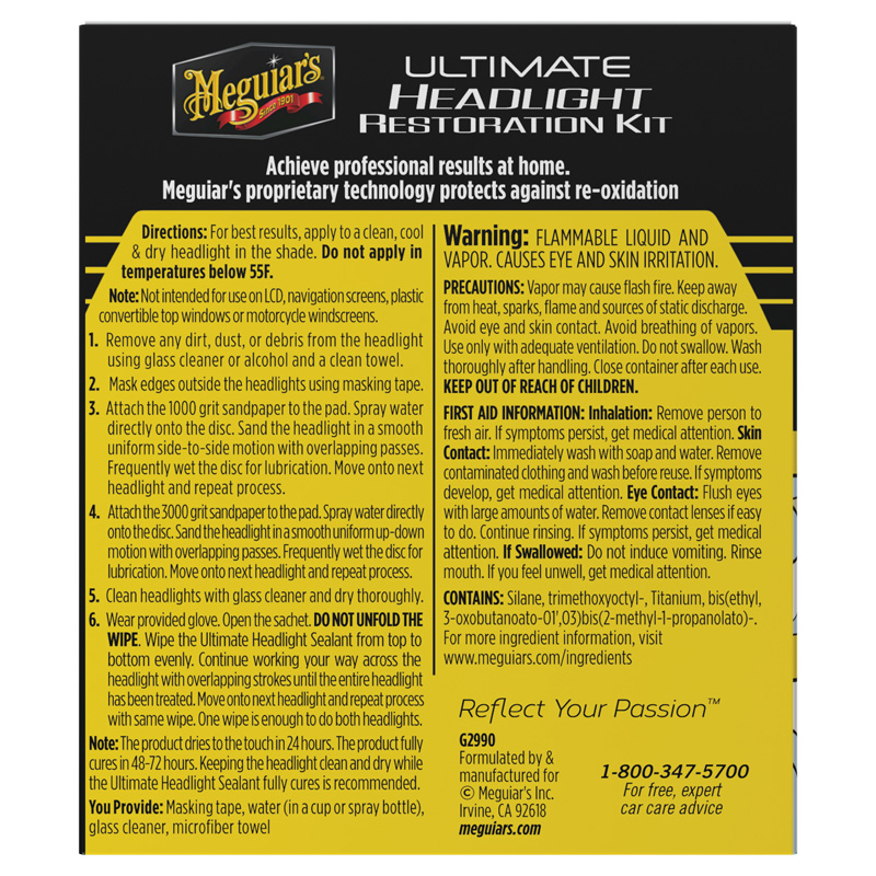 Meguiar's Ultimate Headlight Restoration Kit