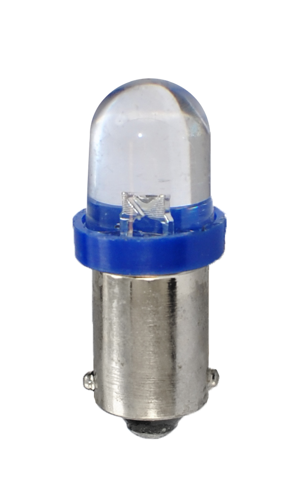2x M-tech BA9S 12v round 8mm led blauw