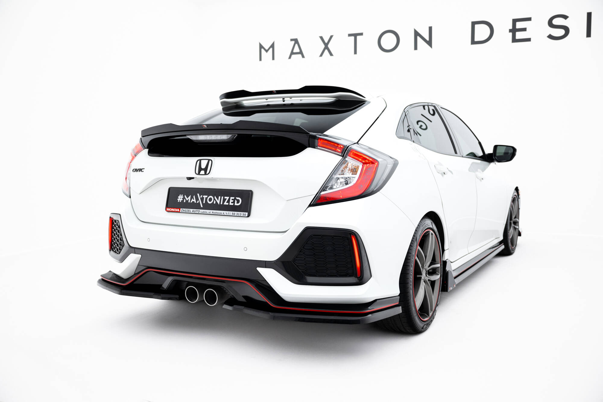 Achter Diffuser V.2 Honda Civic Sport MK10 Facelift Maxton Glanzend zwart