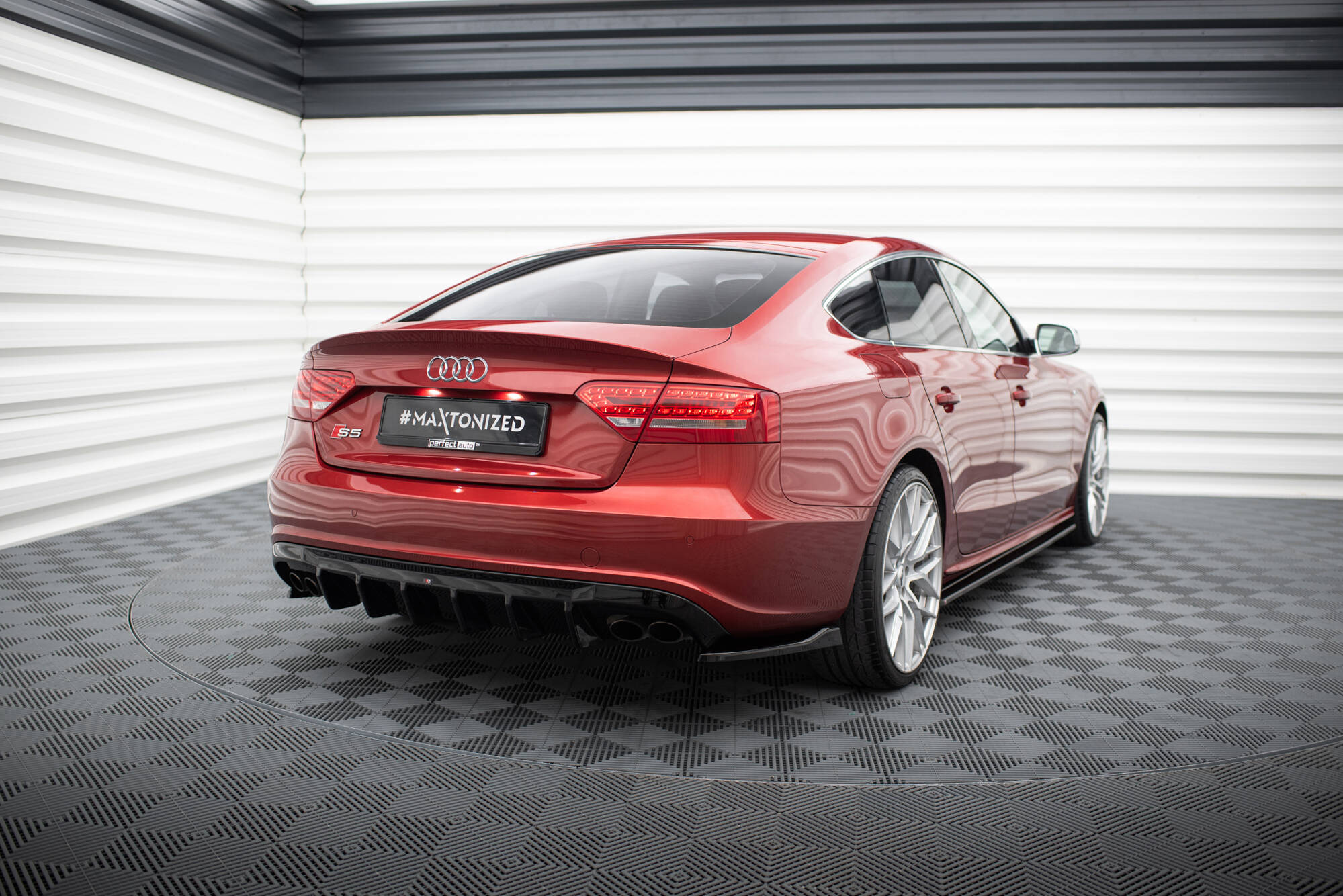 Achterzij Spoilers Audi S5 Sportback 8T Maxton Glanzend zwart