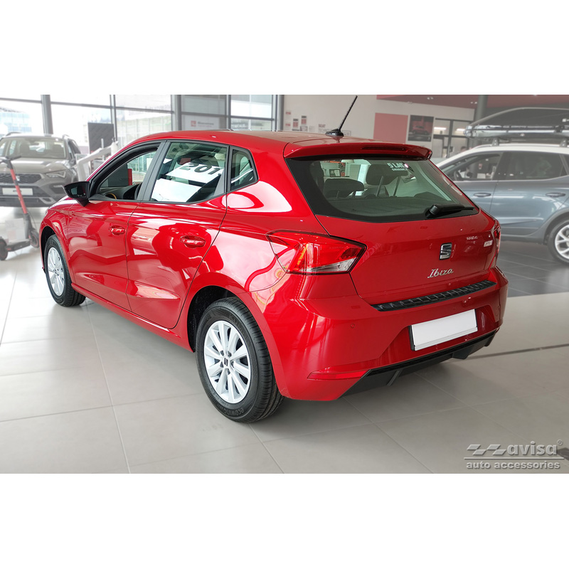 Zwart RVS Achterbumperprotector  Seat Ibiza 6F Facelift 2021- 'Ribs'