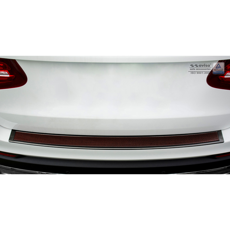 RVS Achterbumperprotector 'Deluxe'  Mercedes GLC 2015-2019 & FL 2019- Zwart/Rood-Zwart Carbon