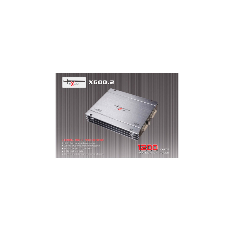 Excalibur X600.2 – Versterker – 2-kanaals – 1200W – Zilver