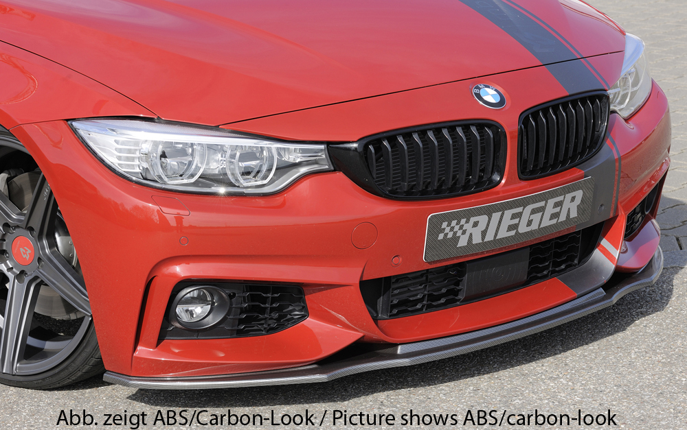Voorspoiler lip BMW 4 serie F32/F33/F36 M pakket zwart glanzend