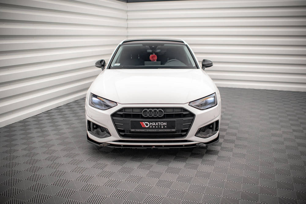 Voorspoiler V.1 Audi A4 B9 FL Maxton Glans Zwart