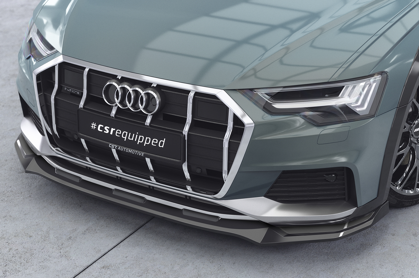 Voorspoiler Audi A6 C8 (Typ F2) Allroad CSR Glans Zwart