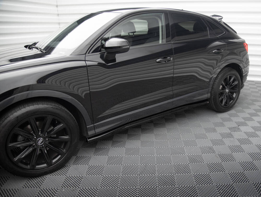 Zijskirts Audi Q3 Sportback F3 Maxton Glans Zwart