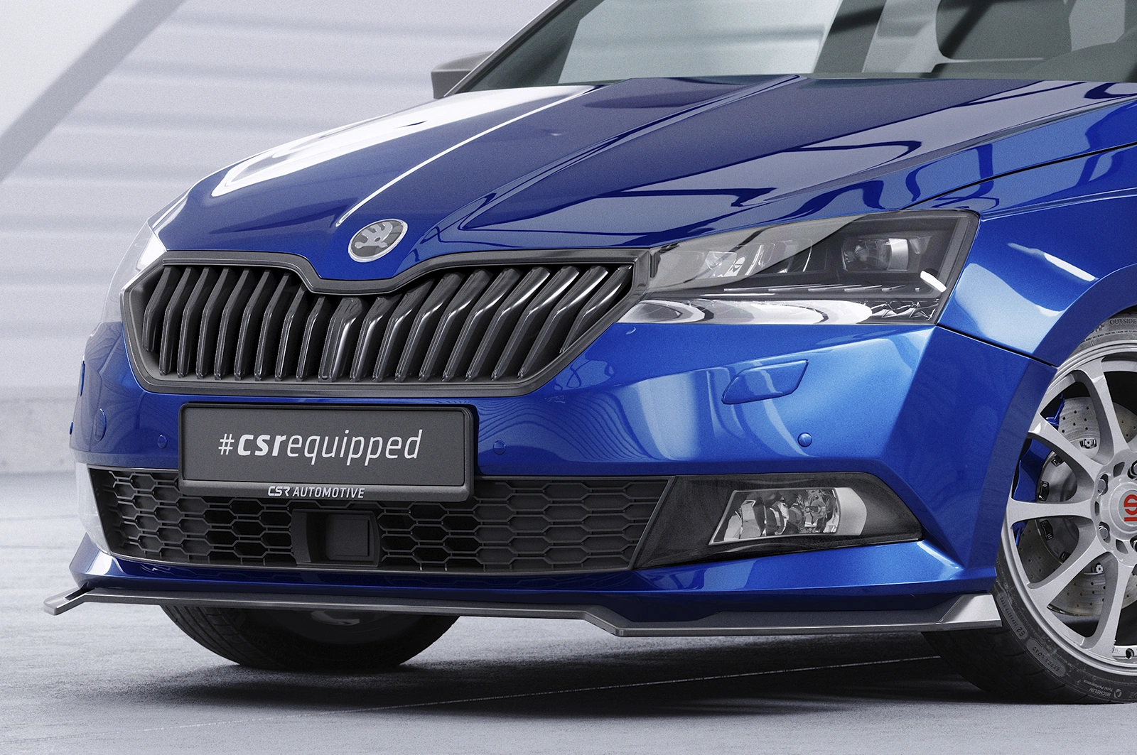 Voorspoiler Skoda Fabia 3 (Typ NJ) 2019-2021 Facelift – Glans Zwart CSR
