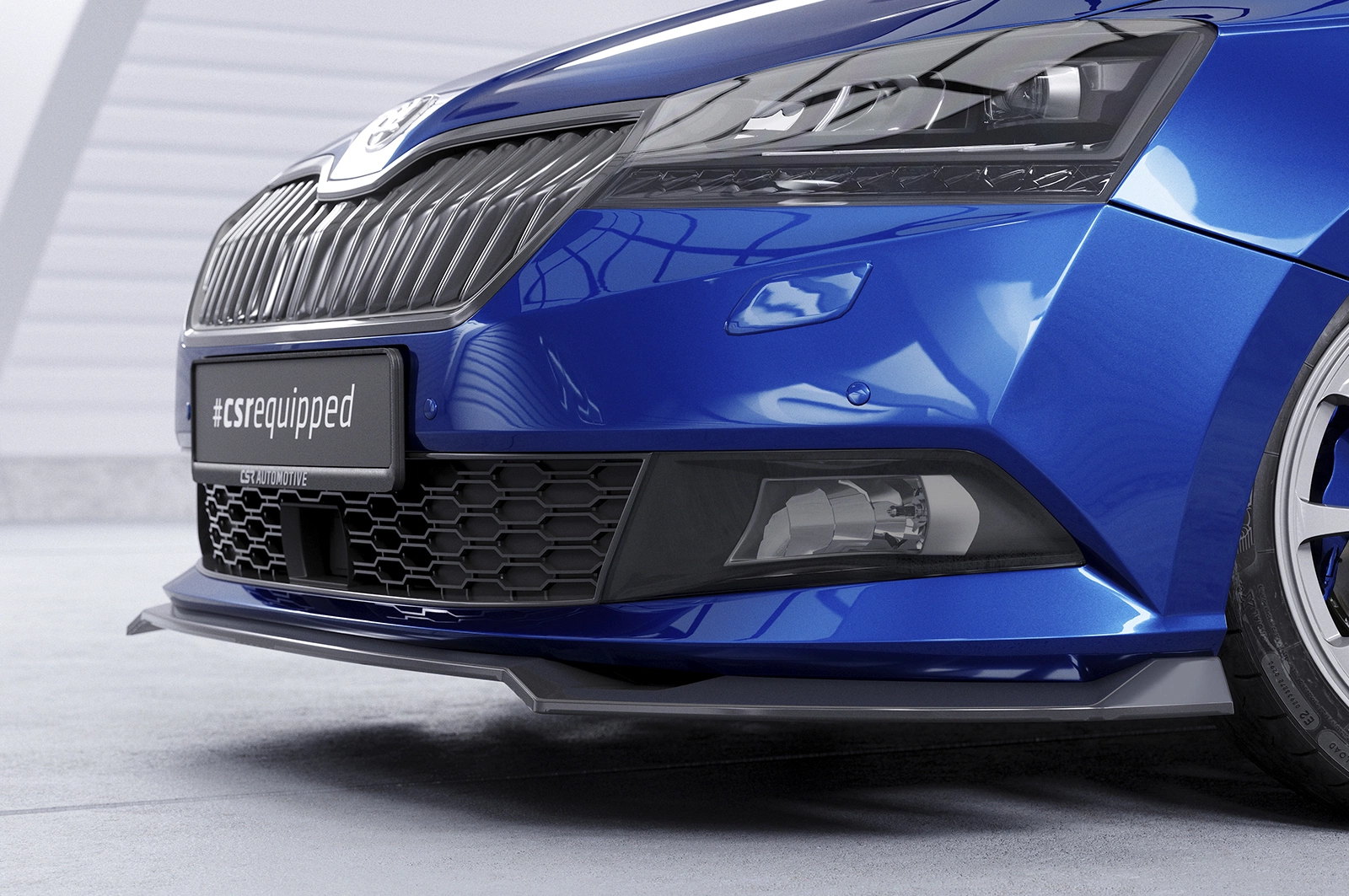 Voorspoiler Skoda Fabia 3 (Typ NJ) 2019-2021 Facelift – Glans Zwart CSR