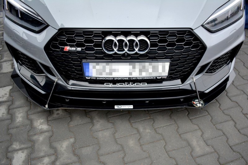 Voorspoiler Audi RS5 F5 Coupe / Sportback Racing V.1 Glanzend Zwart