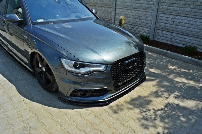 Voorspoiler Audi S6 / A6 S-Line C7 V.1 Glanzend Zwart