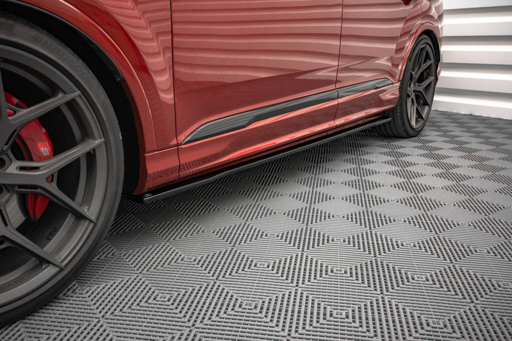 Zijskirts Audi SQ7 / Q7 S-Line MK.2 FL Maxton Glans Zwart