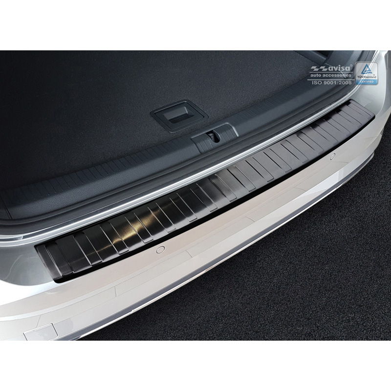 Zwart RVS Achterbumperprotector  Volkswagen Golf VII Variant Facelift incl. R-Line & Alltrack 2017-2020 'Ribs'
