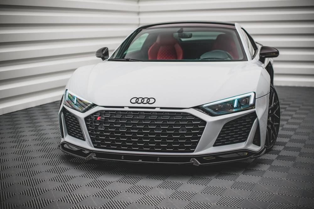 Voorspoiler V.1 Audi R8 Facelift  2018 - 2021 Maxton Glans Zwart