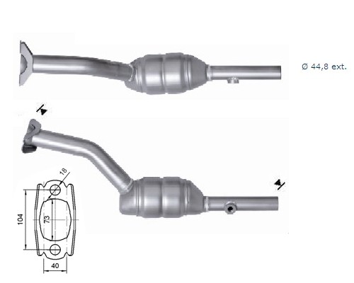 Renault MODUS 1.2i 16V 1149 cc 48 Kw / 65 cv D4F Magnaflow CAT B