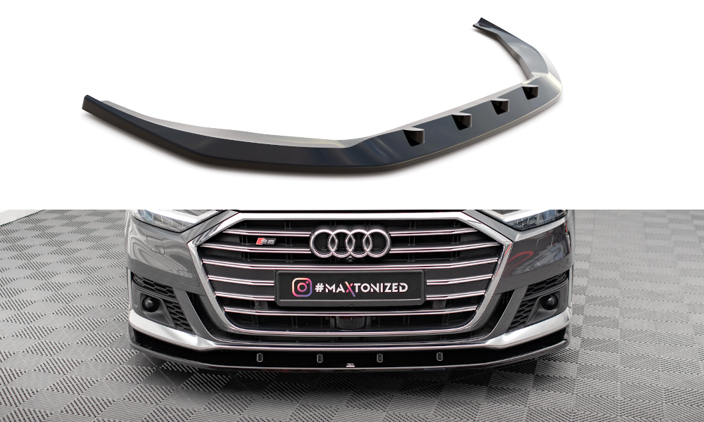 Voorspoiler V.2 Audi A8 S-Line / S8 D5 Maxton Glans Zwart