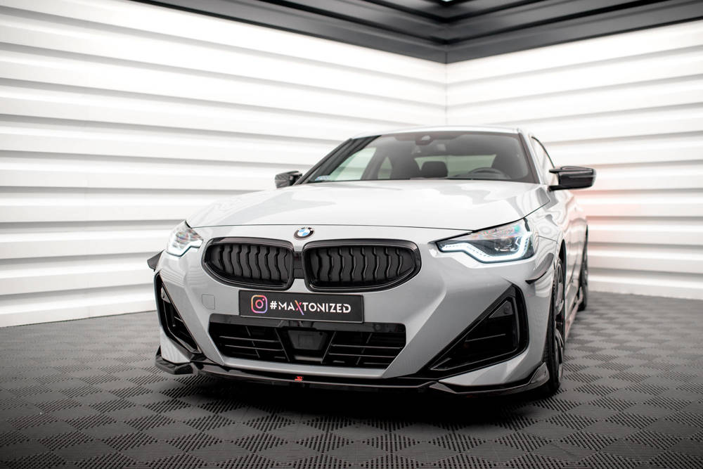 Voorspoiler V.1 BMW 2 Serie G42 Coupe M Pakket & M240i Maxton Glans Zwart