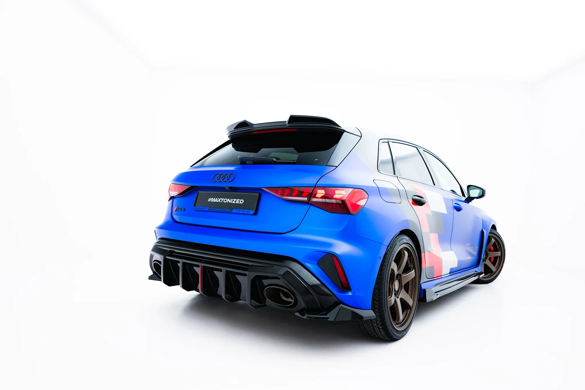 Zij-Diffuser Audi RS3 Sportback 8Y Facelift Maxton Glans Zwart V.3