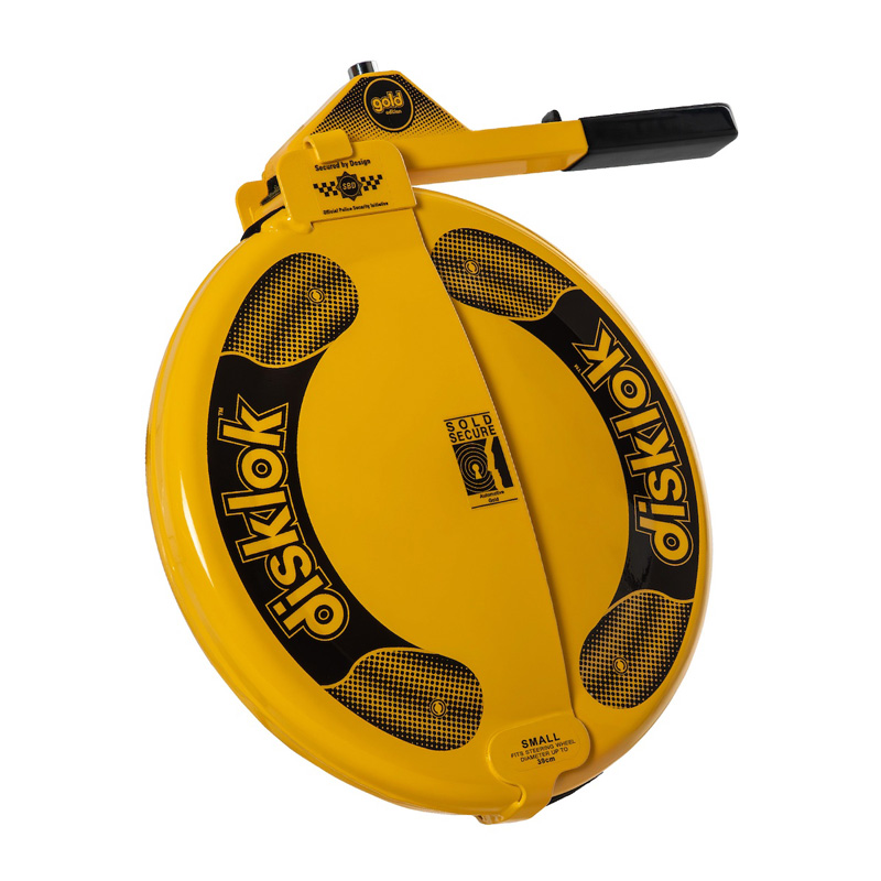 Disklok Stuurwielslot 'Gold Edition' - Maat Small - 35-39cm - Geel - SCM-klasse MP-03