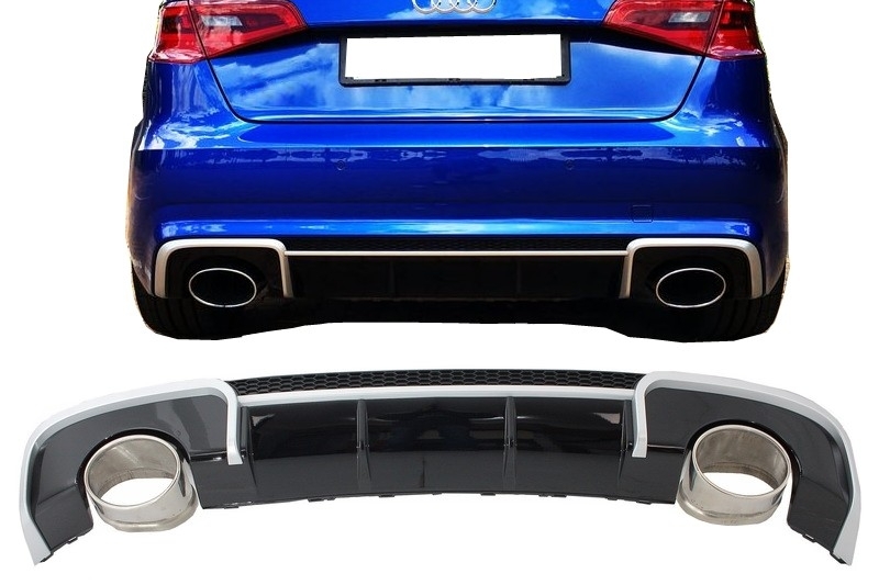 Audi A3 8V Sedan Facelift (2012-up) Achterbumper Diffuser + Tips