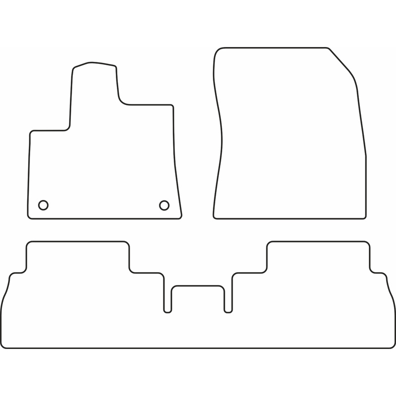 Automatten Velours  Citroën Berlingo Multispace / Opel Combo MPV (Tour) / Peugeot Rifter / Toyota Proace City Verso 9/2019- (3-delig + ovale montageclips)